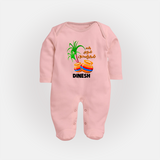 "Tiny Celebrations - En Mudhal Pongal Customized Sleep Suit For Babies With Name" - BABY PINK - New Born (Chest 7.5")