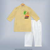 Tiny Celebrations - En Mudhal Pongal Customized Kurta Set for Boys With Name - YELLOW - 3 - 6 Months Old (Chest 24", Kurta Length 14'', Waist 19", Pant Length 14")