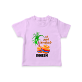 "Tiny Celebrations - En Mudhal Pongal Customized T-Shirt For Kids With Name" - LILAC - 0-5 Months Old (Chest 17")