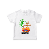 "Tiny Celebrations - En Mudhal Pongal Customized T-Shirt For Kids With Name" - WHITE - 0-5 Months Old (Chest 17")