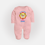 "Harvest Joy - My First Pongal With Amma and Appa Customized Sleep Suit For Babies" - BABY PINK - New Born (Chest 7.5")