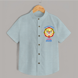 Harvest Joy - My First Pongal With Amma and Appa Customized Shirt for Boys - ARCTIC BLUE - 0 - 6 Months Old (Chest 23")