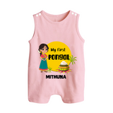 "Cultural Charm - My First Pongal Romper Suit For Babies With Name" - BABY PINK - 0 - 5 Months Old (Chest 18")