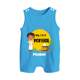 "Celebrate Tradition - My First Pongal Customized Romper Suit For Babies With Name" - ROYAL BLUE - 0 - 5 Months Old (Chest 18")