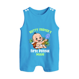 "Little Farmer's Delight - My First Pongal Romper Suit For Babies With Name" - ROYAL BLUE - 0 - 5 Months Old (Chest 18")