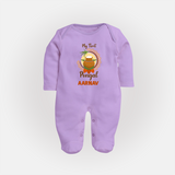 My first Pongal Pot Print – Custom Kids Fullbody Suit  - LILAC - New Born (Chest 7.5")