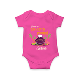 Happy Pongal - Sweet as Sakkarai Pongal  Customized Romper for Babies with Name - HOT PINK - 0 - 3 Months Old (Chest 16")