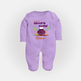 Happy Pongal - Sweet as Sakkarai Pongal  Customized Sleep Suit for Babies with Name - LILAC - New Born (Chest 7.5")