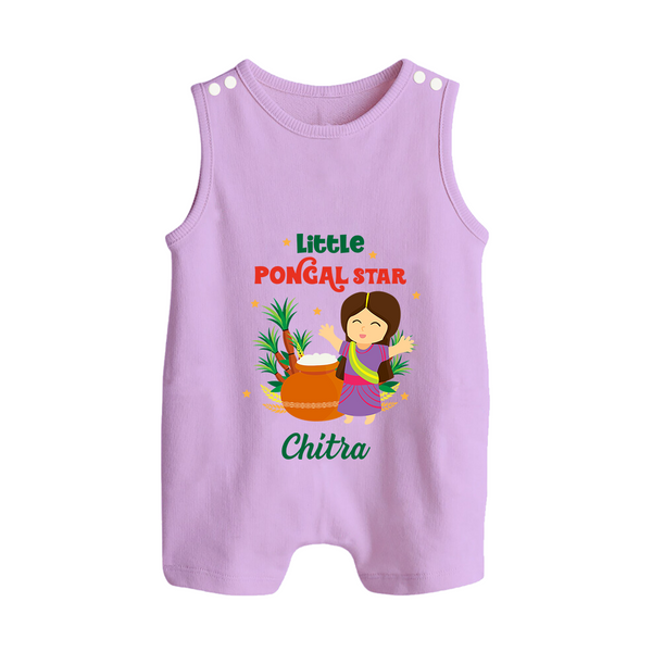 Little Pongal Star Personalized Kids Romper Suit - LILAC - 0 - 5 Months Old (Chest 18")