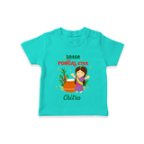 Happy Pongal - Little Pongal Star  Customized T-Shirt for Kids with Name - TEAL - 0-5 Months Old (Chest 17")