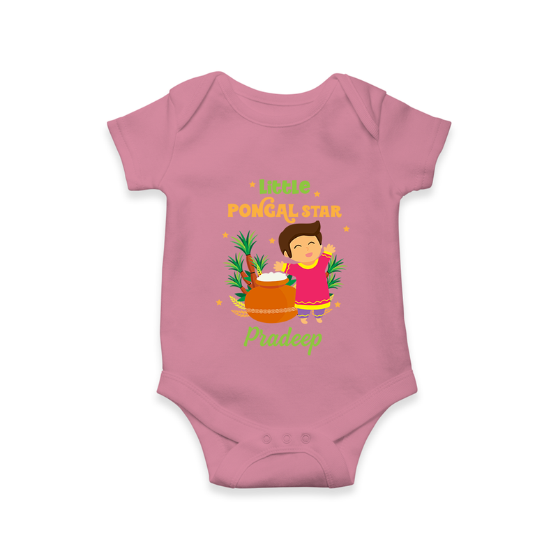 Little Pongal Star  Customized Romper for Babies with Name - ONION - 0 - 3 Months Old (Chest 16")