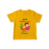 Little Pongal Star  Customized T-Shirt for Kids with Name - CHROME YELLOW - 0-5 Months Old (Chest 17")