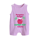 Pongalo Pongal - Customized Romper Suit for Babies with Name - LILAC - 0 - 5 Months Old (Chest 18")