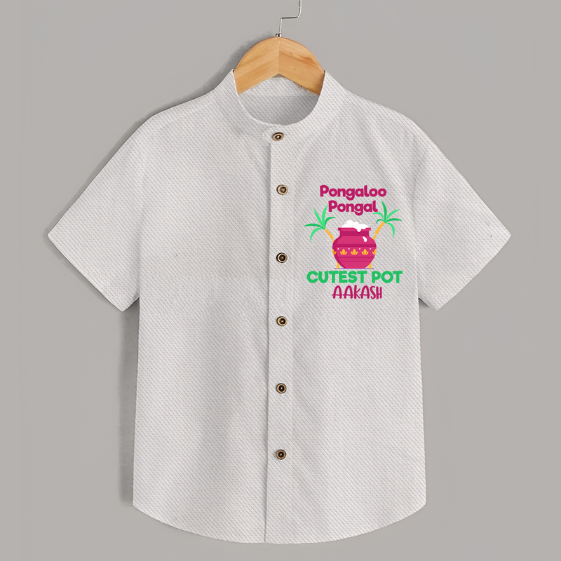 Pongalo Pongal - Customized Shirt for Kids with Name - WHITE - 0 - 6 Months Old (Chest 23")