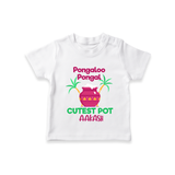 Pongalo Pongal - Customized T-Shirt for Kids with Name - WHITE - 0-5 Months Old (Chest 17")