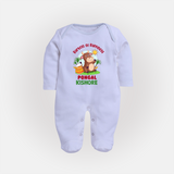 Harvest of happiness pongal  Personalized Kids Fullbody Suit - BABY BLUE - New Born (Chest 7.5")