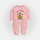 Harvest of happiness pongal  Personalized Kids Fullbody Suit - BABY PINK - New Born (Chest 7.5")