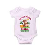 Happy Pongal - Harvest Joy Customized Romper for Babies with Name - LILAC - 0 - 3 Months Old (Chest 16")