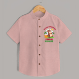 Happy Pongal - Harvest Joy Customized Shirt for Kids with Name - PEACH - 0 - 6 Months Old (Chest 23")