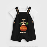 Sweet as pongal Personalized Kids Dungaree - BLACK - 0 - 5 Months Old (Chest 18")