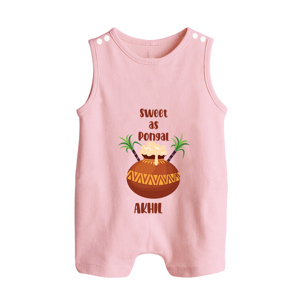Sweet as pongal Personalized Kids Romper Suit - BABY PINK - 0 - 5 Months Old (Chest 18")
