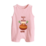 Happy Pongal - Sweet as Pongal Customized Romper Suit for Babies with Name - BABY PINK - 0 - 5 Months Old (Chest 18")