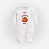 Sweet as pongal Personalized Kids Fullbody Suit - WHITE - New Born (Chest 7.5")