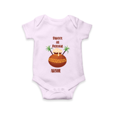 Happy Pongal - Sweet as Pongal Customized Romper for Babies with Name - LILAC - 0 - 3 Months Old (Chest 16")