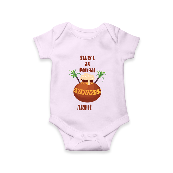 Sweet as pongal Personalized Kids Romper - LILAC - New Born (Chest 14")