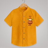 Happy Pongal - Sweet as Pongal Customized Shirt for Kids with Name - CHROME YELLOW - 0 - 6 Months Old (Chest 23")