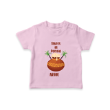 Happy Pongal - Sweet as Pongal Customized T-Shirt for Kids with Name - PINK - 0-5 Months Old (Chest 17")