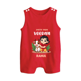 Happy Pongal - Kutty Pasu veeran Customized Romper Suit for Babies with Name - RED - 0 - 5 Months Old (Chest 18")