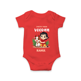 Happy Pongal - Kutty Pasu veeran Customized Romper for Babies with Name - RED - 0 - 3 Months Old (Chest 16")