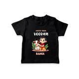 Happy Pongal - Kutty Pasu veeran Customized T-Shirt for Kids with Name - BLACK - 0-5 Months Old (Chest 17")