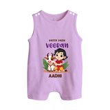 Happy Pongal - Kutty Pasu veeran Customized Romper Suit for Babies with Name - LILAC - 0 - 5 Months Old (Chest 18")