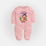 Kutty Pasu Veeran Personalized Kids Fullbody Suit - BABY PINK - New Born (Chest 7.5")