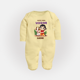 Kutty Pasu Veeran Personalized Kids Fullbody Suit - PASTEL YELLOW - New Born (Chest 7.5")