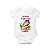 Happy Pongal - Kutty Pasu veeran Customized Romper for Babies with Name - WHITE - 0 - 3 Months Old (Chest 16")