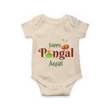 Happy Pongal - Tradition in Style Customized Romper for Babies with Name - IVORY - 0 - 3 Months Old (Chest 16")