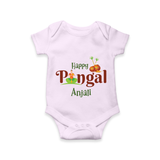 Happy Pongal - Tradition in Style Customized Romper for Babies with Name - LILAC - 0 - 3 Months Old (Chest 16")