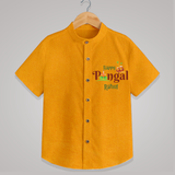 Happy Pongal - This Pongal With Our in Style Customized Shirt for Kids with Name - CHROME YELLOW - 0 - 6 Months Old (Chest 23")