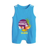 Pongalo Pongal - Harvest Joy Customized Romper Suit for Babies with Name - ROYAL BLUE - 0 - 5 Months Old (Chest 18")