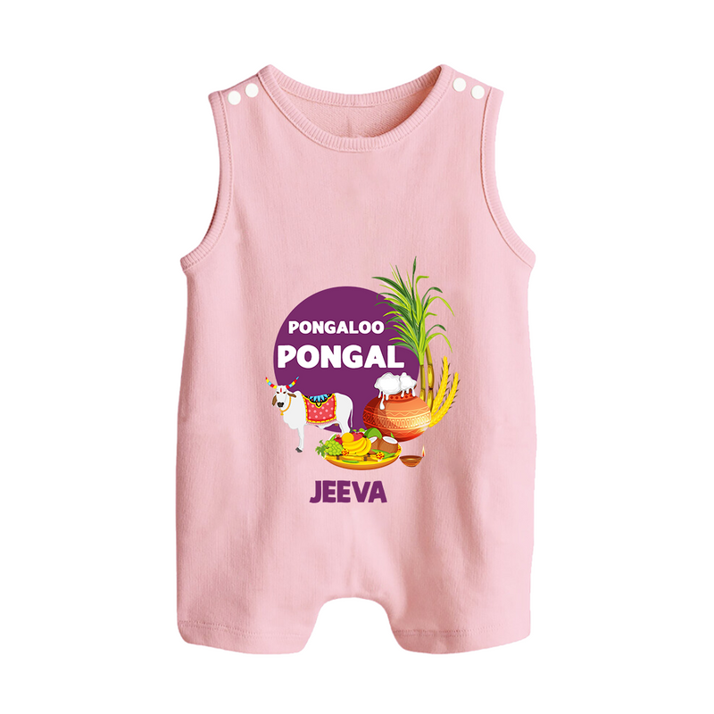 Pongalo Pongal - Harvest Joy Customized Romper Suit for Babies with Name - BABY PINK - 0 - 5 Months Old (Chest 18")