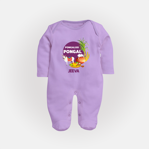 Pongaloo Pongal Personalized Kids Fullbody Suit - LILAC - New Born (Chest 7.5")