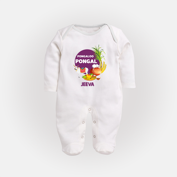 Pongaloo Pongal Personalized Kids Fullbody Suit - WHITE - New Born (Chest 7.5")