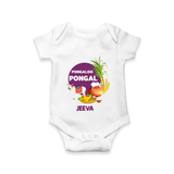 Pongaloo Pongal Personalized Kids Romper - WHITE - New Born (Chest 14")