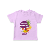 Pongaloo Pongal Personalized Kids T-Shirt - LILAC - 0-5 Months Old (Chest 17")