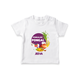 Pongalo Pongal - Harvest Joy Customized T-Shirt for Kids with Name - WHITE - 0-5 Months Old (Chest 17")