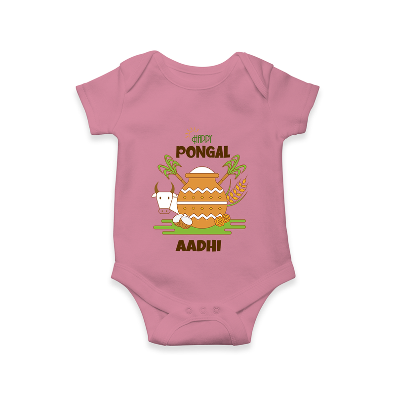 Happy Pongal - Celebrate Tradition Customized Romper for Babies with Name - ONION - 0 - 3 Months Old (Chest 16")