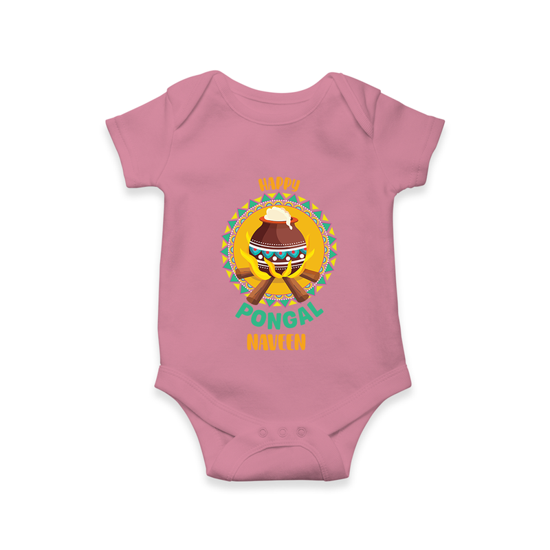 Happy Pongal - Cultural Fest Customized Romper for Babies with Name - ONION - 0 - 3 Months Old (Chest 16")